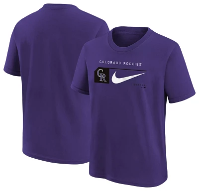 Nike Youth Colorado Rockies Purple Swoosh Lock T-Shirt