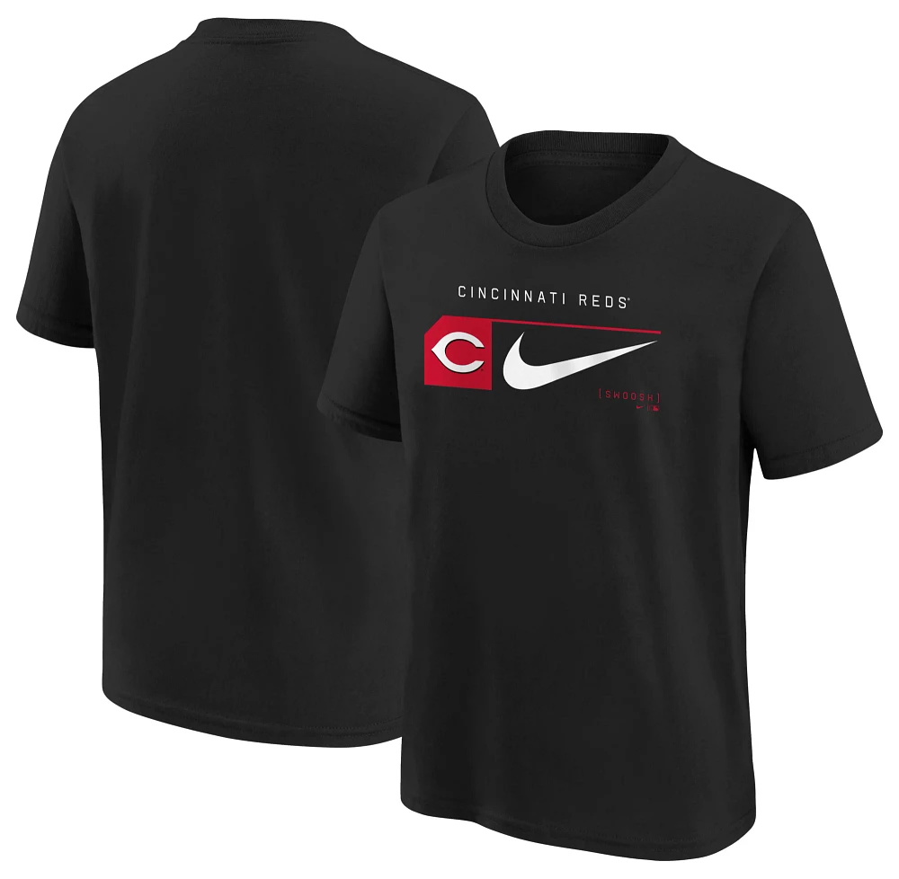 Nike Youth Cincinnati Reds Black Swoosh Lock T-Shirt