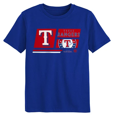 MLB Team Apparel Little Kids' Texas Rangers Royal Multi Hit T-Shirt