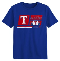 MLB Team Apparel Little Kids' Texas Rangers Royal Multi Hit T-Shirt