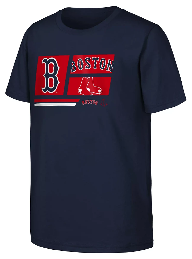 MLB Team Apparel Youth Boston Red Sox Navy Multi Hit T-Shirt