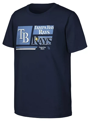 MLB Team Apparel Youth Tampa Bay Rays Navy Multi Hit T-Shirt