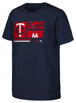 MLB Team Apparel Youth Minnesota Twins Navy Multi Hit T-Shirt