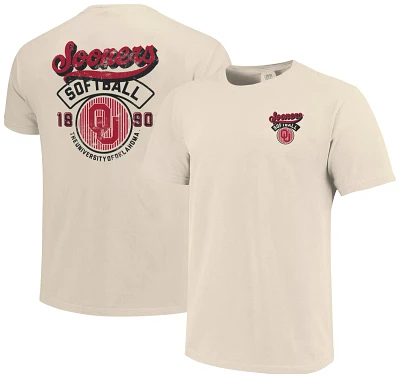 Image One Men's Oklahoma Sooners Ivory Baseball Logo T-Shirt