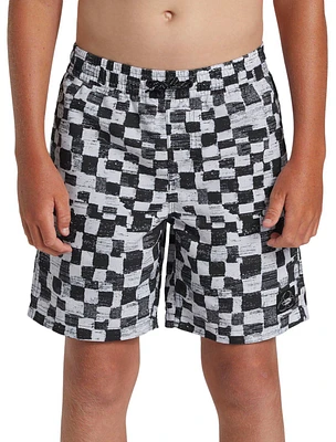 Quiksilver Boys' Everyday Checkers 15” Elastic Waist Volley Shorts