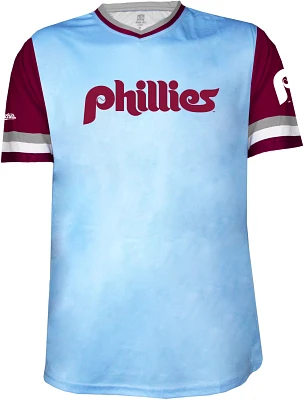 Stitches Men's Philadelphia Phillies Light Blue  V-Neck Jersey