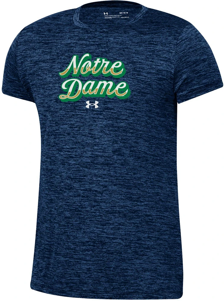 Under Armour Girls' Notre Dame Fighting Irish Navy Tech Performance T-Shirt