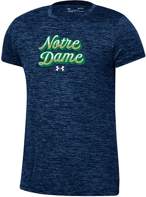 Under Armour Girls' Notre Dame Fighting Irish Navy Tech Performance T-Shirt