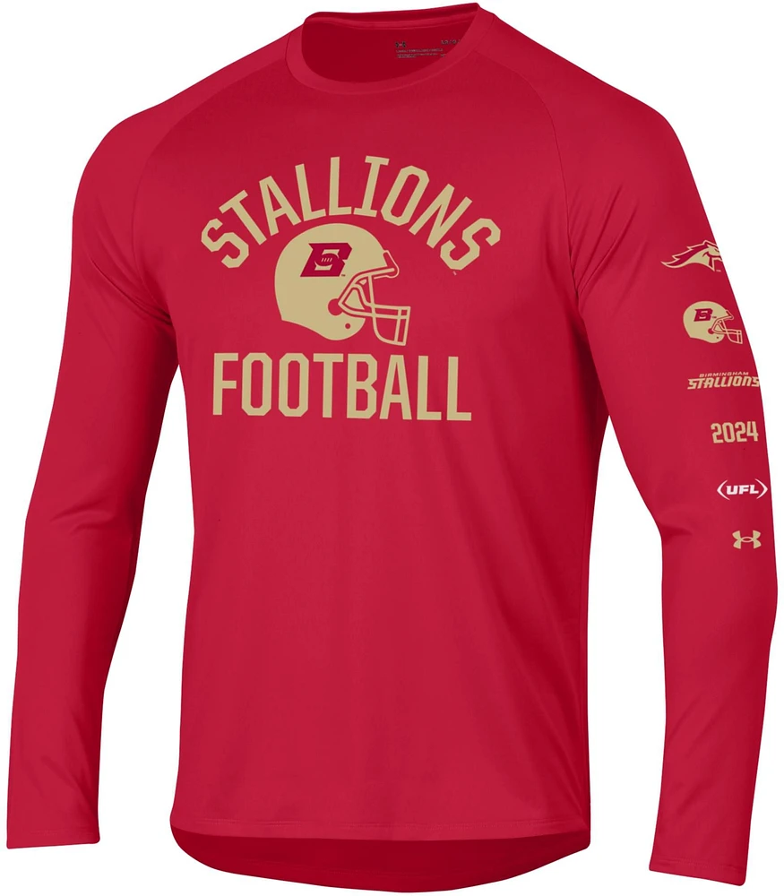 Under Armour Men's UFL Birmingham Stallions Tech Red Long Sleeve T-Shirt