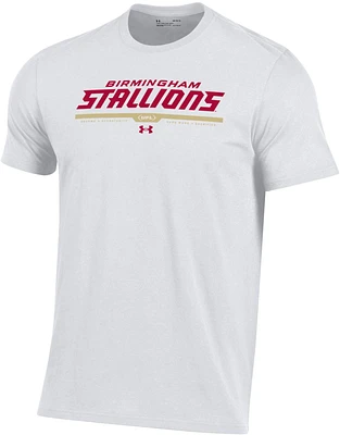 Under Armour Men's UFL Birmingham Stallions Wordmark White Performance T-Shirt