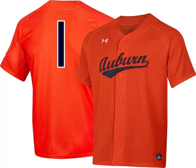 Under Armour Men's Auburn Tigers Orange Replica Baseball Jersey