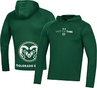 Under Armour Men's Colorado State Rams Green Long Sleeve Hooded Bench T-Shirt