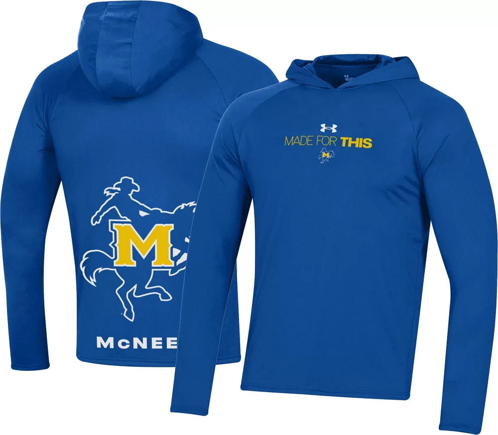 Under Armour Men's McNeese State Cowboys Royal Blue Long Sleeve Hooded Bench T-Shirt