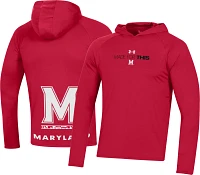 Under Armour Men's Maryland Terrapins Red Long Sleeve Hooded Bench T-Shirt