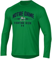 Under Armour Men's Notre Dame Fighting Irish Green Performance Cotton Long Sleeve T-Shirt