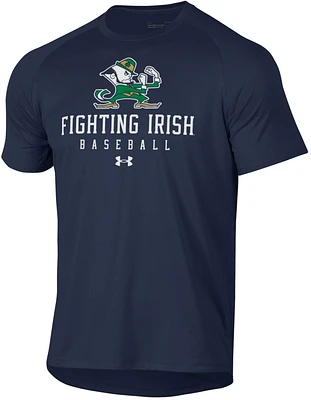 Under Armour Men's Notre Dame Fighting Irish Navy Baseball Tech Performance T-Shirt