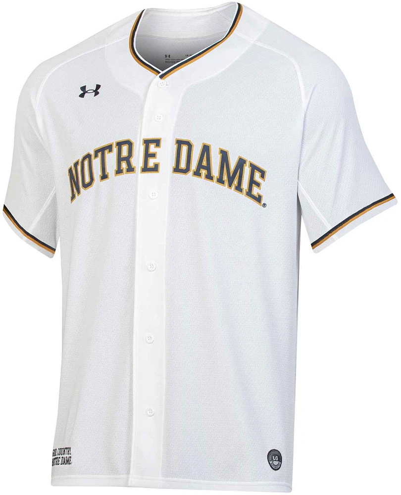 Under Armour Men's Notre Dame Fighting Irish White Replica Baseball Jersey