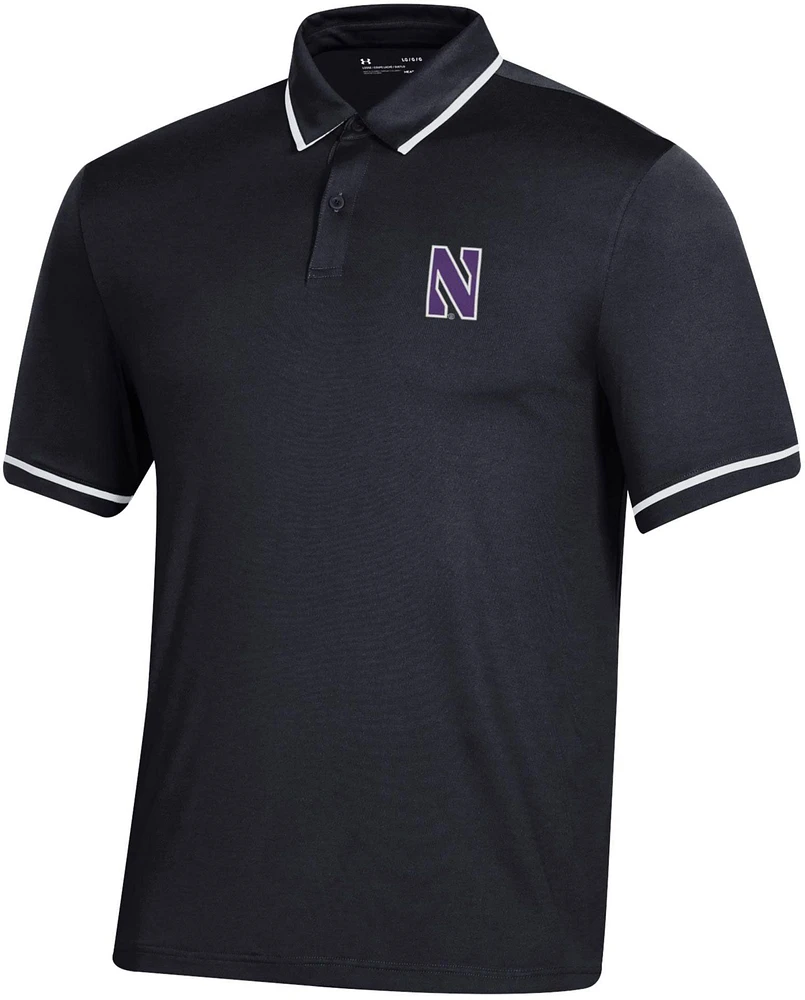 Under Armour Men's Northwestern Wildcats Black Tipped Polo