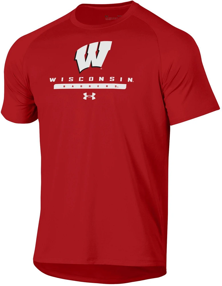 Under Armour Men's Wisconsin Badgers Red Tech Performance T-Shirt