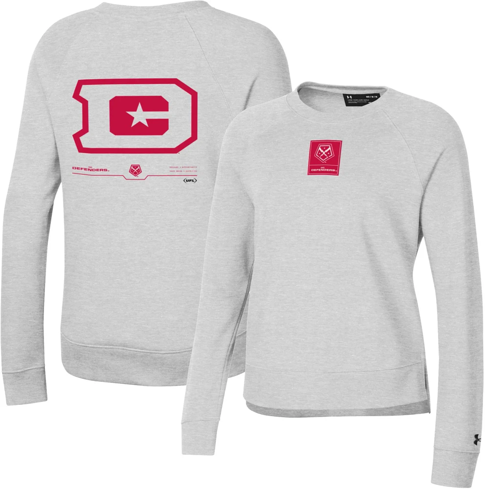 Under Armour Women's UFL D.C. Defenders Back Hit Silver Heather Crew Sweatshirt