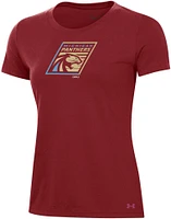 Under Armour Women's UFL Michigan Panthers Logo Cardinal Red Performance T-Shirt