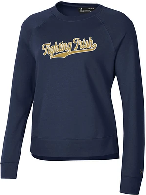 Under Armour Women's Notre Dame Fighting Irish Navy Rival Script Pullover Sweatshirt