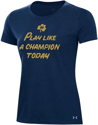 Under Armour Women's Notre Dame Fighting Irish Navy Play Like a Champ T-Shirt