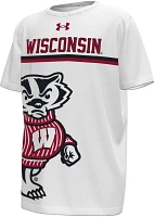 Under Armour Youth Wisconsin Badgers White Game Motto Sleeve T-Shirt