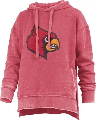 Pressbox Women's Louisville Cardinals Red Distressed Logo Pullover Hoodie