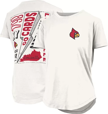 Pressbox Women's Louisville Cardinals White Rock T-Shirt