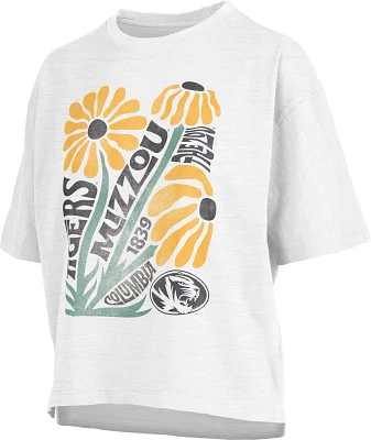 Pressbox Women's Missouri Tigers White Daisy Midi T-Shirt