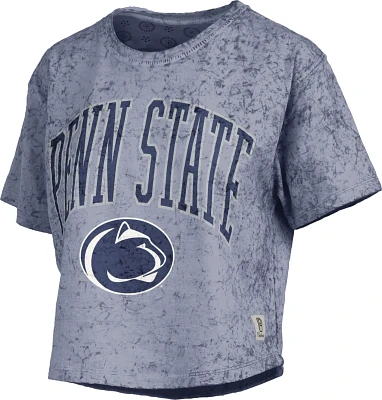 Pressbox Women's Penn State Nittany Lions Navy Sunwashed 2.0 Cropped T-Shirt