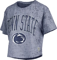 Pressbox Women's Penn State Nittany Lions Navy Sunwashed 2.0 Cropped T-Shirt