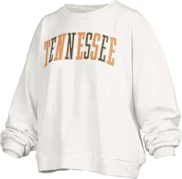 Pressbox Women's Tennessee Volunteers White Sequin Crew Pullover Sweatshirt