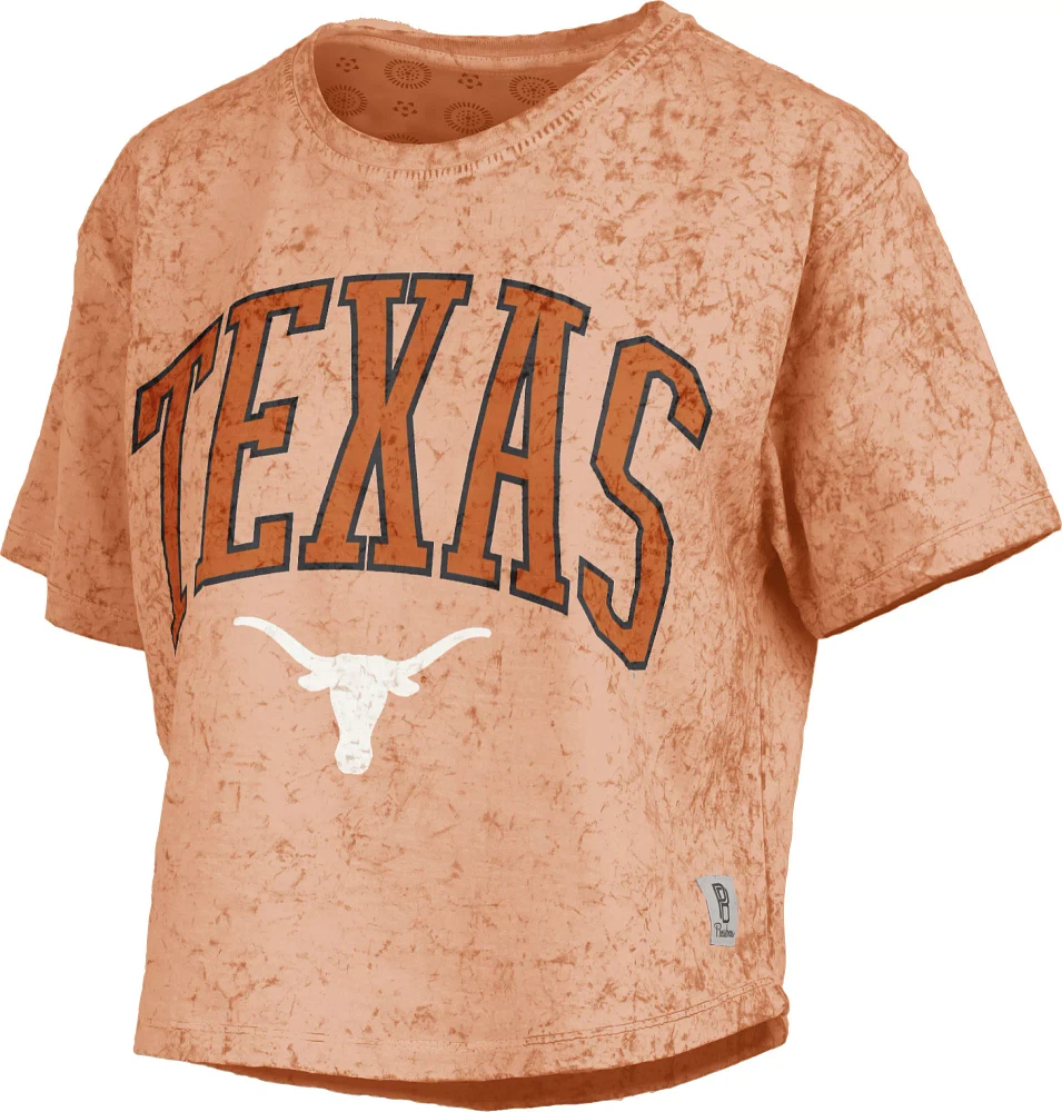 Pressbox Women's Texas Longhorns Burnt Orange Sunwashed 2.0 Cropped T-Shirt