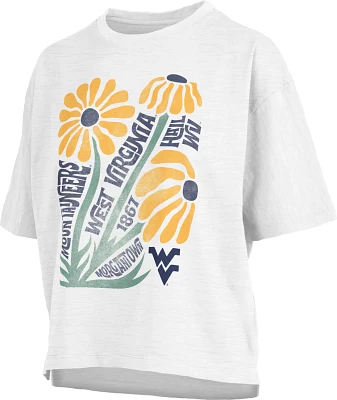 Pressbox Women's West Virginia Mountaineers White Daisy Midi T-Shirt