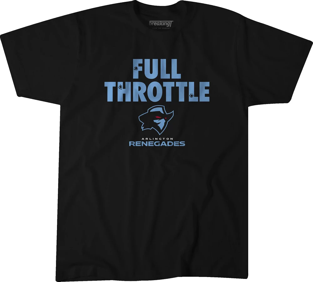 BreakingT Men's UFL Arlington Renegades Full Throttle Black T-Shirt