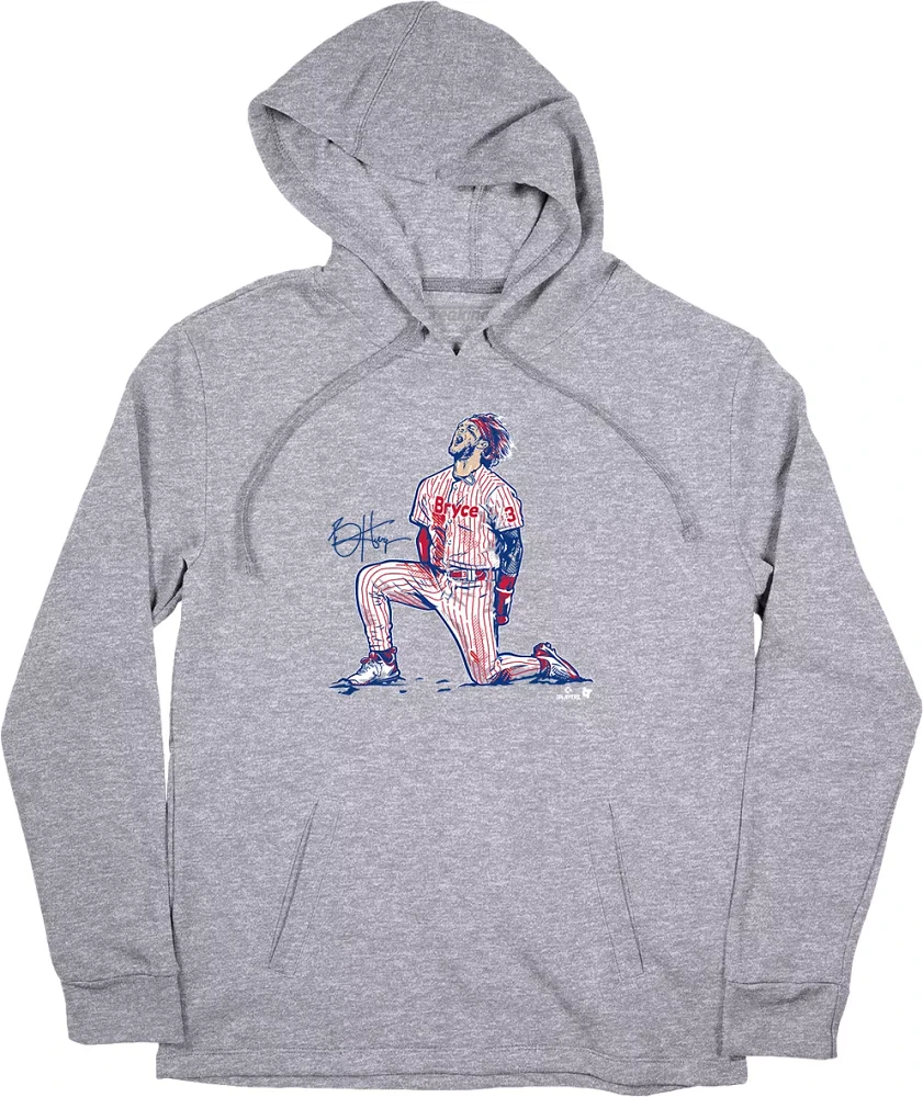 BreakingT Men's Philadelphia Phillies Bryce Harper Grey Star Pullover Hoodie