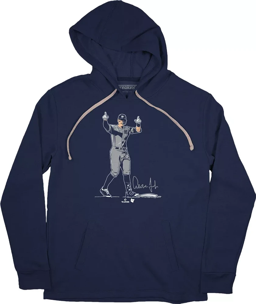 BreakingT Men's New York Yankees Aaron Judge Navy Star Pullover Hoodie