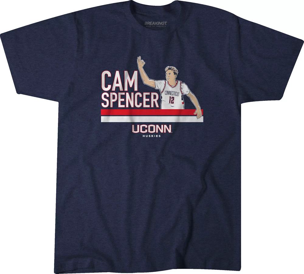 BreakingT Men's UConn Huskies Blue Cam Spencer Player T-Shirt