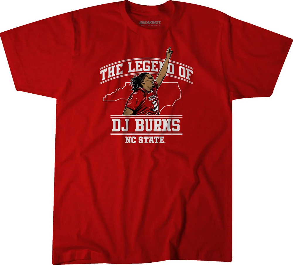 BreakingT Men's NC State Wolfpack Red Legend of DJ Burns T-Shirt