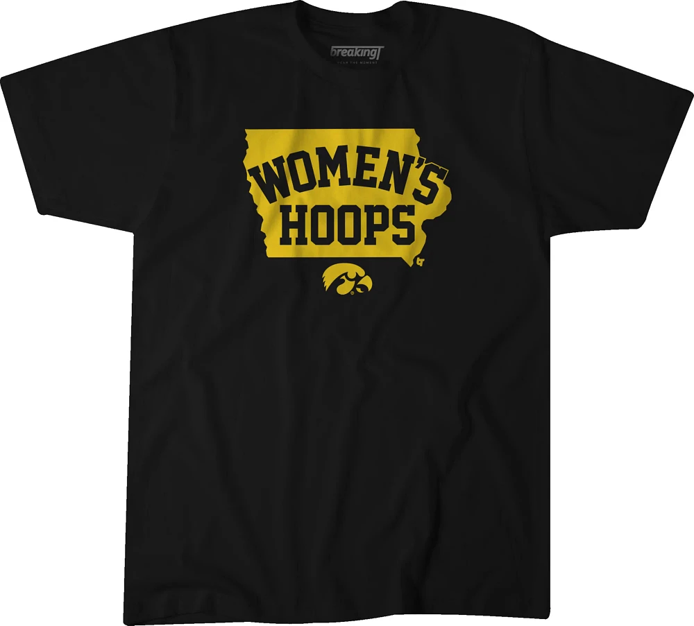 Breaking T Adult Iowa Hawkeyes Black Women's Hoops T-Shirt