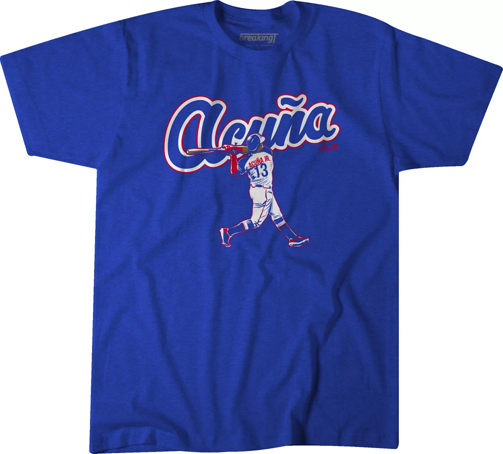 BreakingT Youth Atlanta Braves Ronald Acuña Jr. Royal Swing T-Shirt