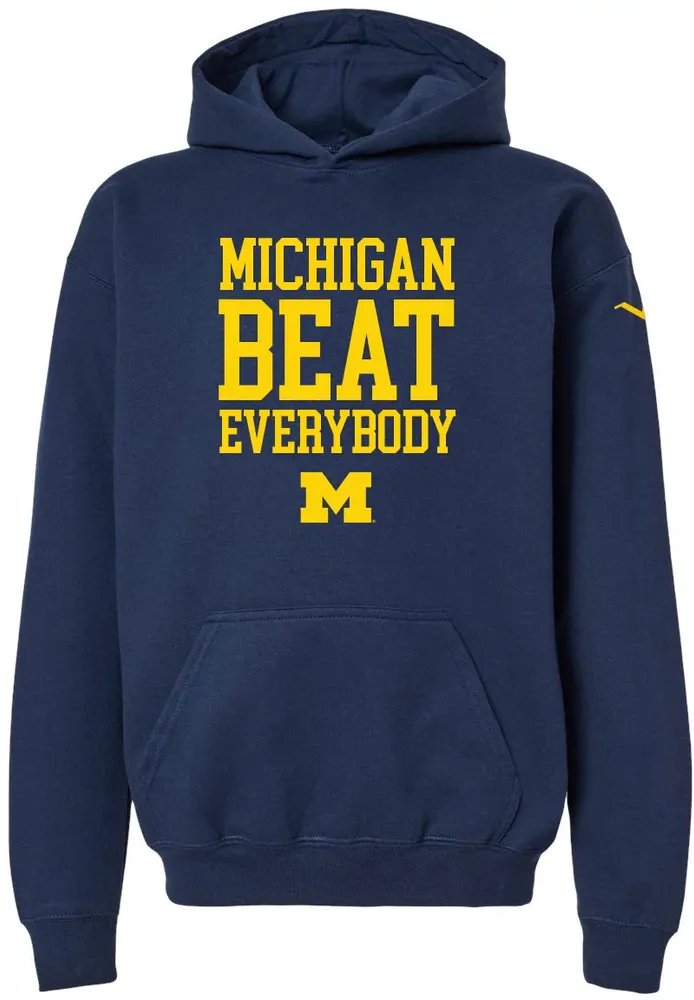 Michigan Beat Everybody Adult Wolverines Navy Pullover Hoodie