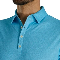 FootJoy Men's Texture Print with Trim Stretch Pique Self Collar Polo