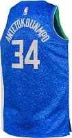 Nike Youth 2023-24 City Edition Milwaukee Bucks Giannis Antetokounmpo #34 Royal Swingman Jersey