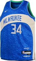 Nike Youth 2023-24 City Edition Milwaukee Bucks Giannis Antetokounmpo #34 Royal Swingman Jersey