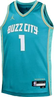 Jordan Youth 2023-24 City Edition Charlotte Hornets LaMelo Ball #1 Teal Swingman Jersey