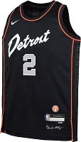 Nike Youth 2023-24 City Edition Detroit Pistons Cade Cunningham #2 Black Swingman Jersey