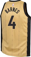 Nike Youth 2023-24 City Edition Toronto Raptors Scottie Barnes #4 Gold Swingman Jersey